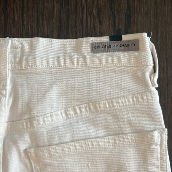 Citizens of Humanity white jeans Drew Fray high rise crop flare sz 27 - Picture 9 of 11